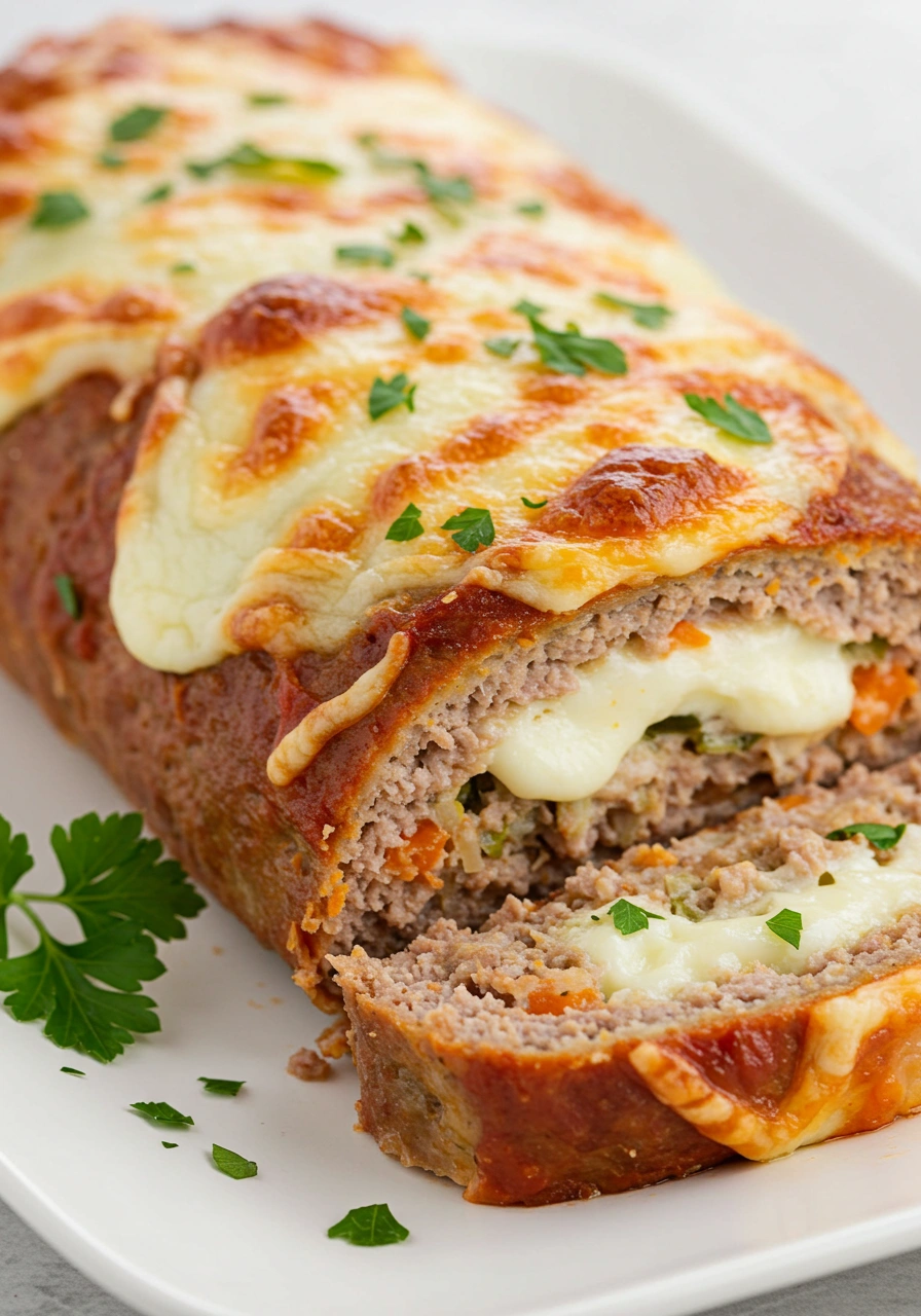 Stuffed Meatloaf with Mozzarella
